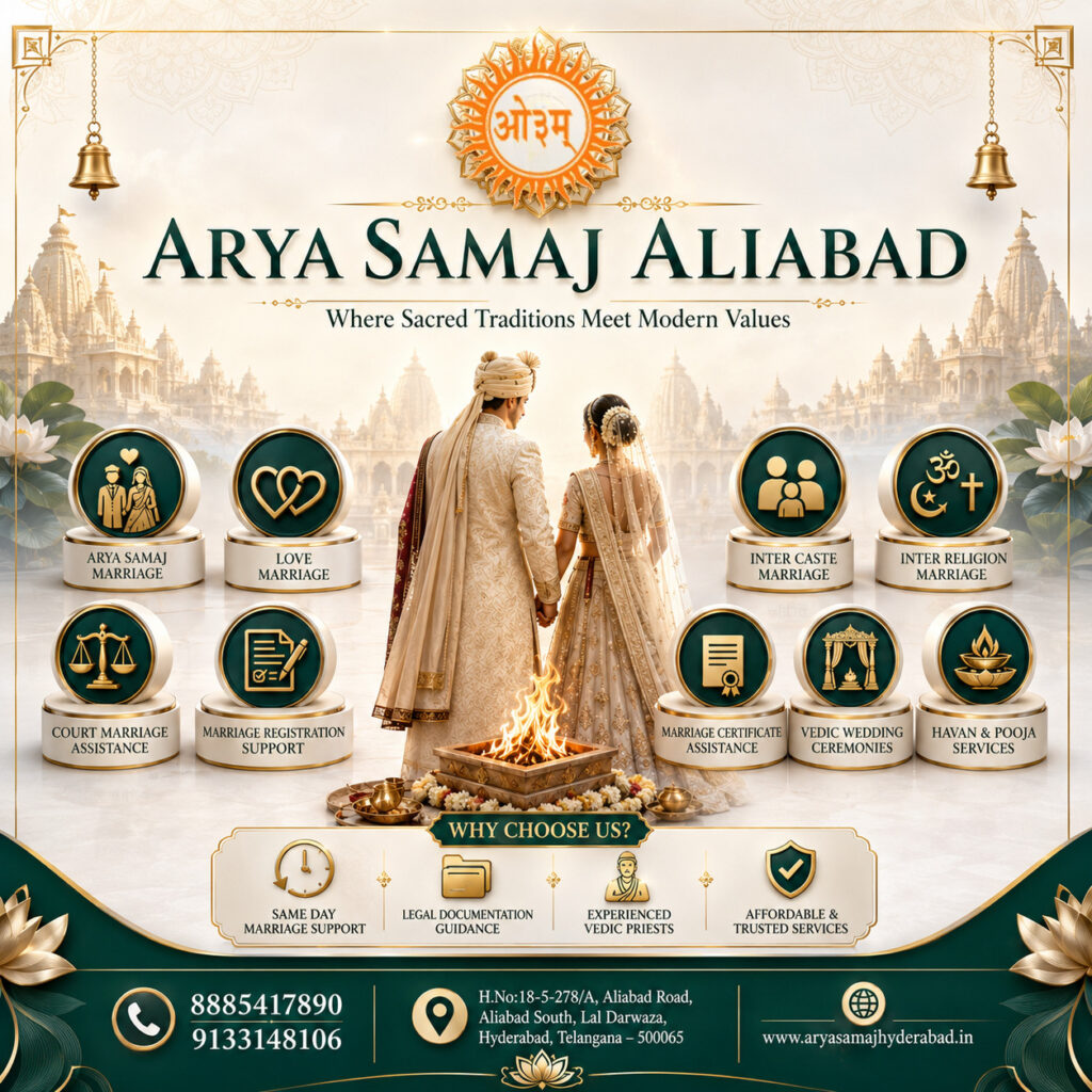 Trusted Arya Samaj Marriage Registration Services in Aliabad Hyderabad