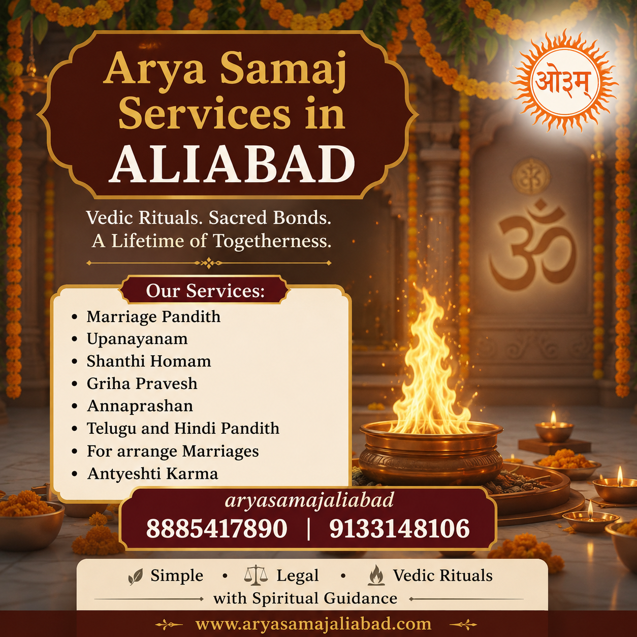 Arya Samaj Marriage Services Near Charminar | Trusted Arya Samaj Aliabad
