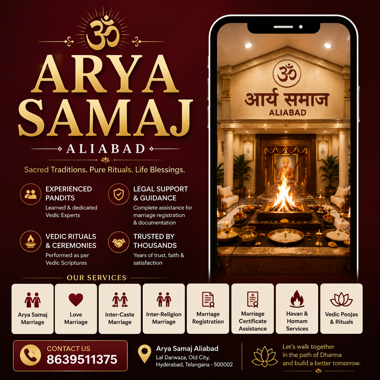 Required Documents for Arya Samaj Marriage Certificate Hyderabad